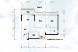 阳光水岸雅居2室2厅1厨1卫建面71.00㎡