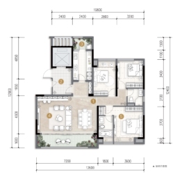 桂语九里3室2厅1厨2卫建面130.00㎡