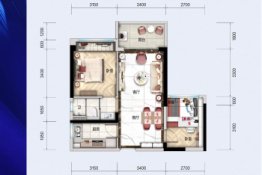 新宸湾2室2厅1厨1卫建面69.00㎡