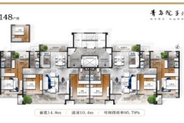 青岛院子4室2厅1厨2卫建面148.00㎡