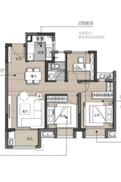 启东绿地国际健康城3室2厅1厨1卫建面91.00㎡