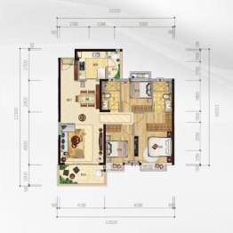 恒大帝景3室2厅1厨2卫建面125.48㎡