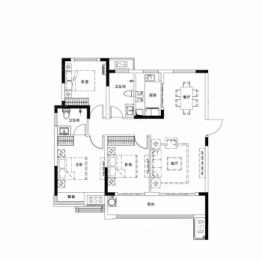 华力毅德城御璟苑3室2厅1厨2卫建面116.00㎡