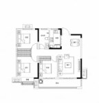 G1户型， 3室2厅1卫1厨， 建筑面积约105.00平米