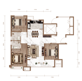 荣盛·锦绣天樾3室2厅1厨2卫建面109.00㎡