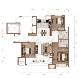 荣盛·锦绣天樾3室2厅1厨2卫建面109.00㎡