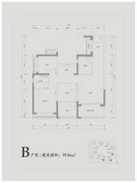 信达·金尊府3室2厅1厨2卫建面94.00㎡