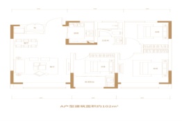 清风熙悦3室2厅1厨1卫建面102.00㎡