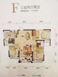 中央瀚府3室2厅1厨2卫建面137.06㎡