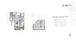 大地·邻里2室2厅1厨2卫建面105.46㎡