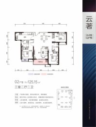 中建玥熙台3室2厅1厨2卫建面125.00㎡