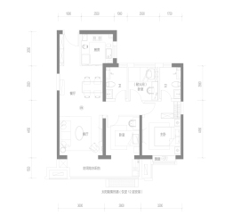 碧桂园玖玺臺天玺3室2厅1厨2卫建面116.00㎡