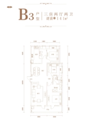 千禧城3室2厅1厨2卫建面141.00㎡