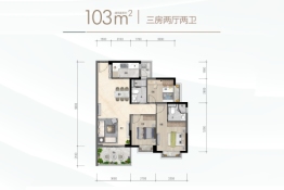 世城悦湖花园3室2厅1厨2卫建面103.00㎡