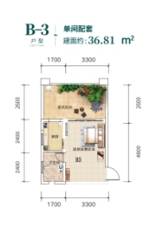 长青森林康养度假区1室1厅1厨1卫建面36.81㎡