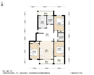 新出房源圣德园 143.82平3居 南北向简装修