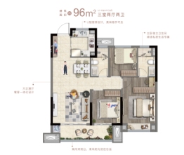 山和宸园3室2厅1厨2卫建面94.00㎡