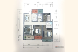 金博宜和园3室2厅1厨2卫建面126.00㎡