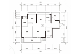 恒德玺悦2室2厅1厨2卫建面89.00㎡