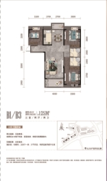 前川欣城三期天玺3室2厅1厨2卫建面125.00㎡