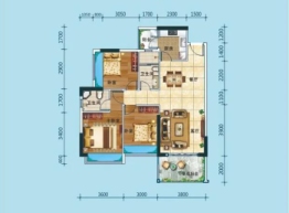 惠福家园3室2厅1厨2卫建面104.00㎡