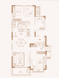 恒大·金陵悦府4室2厅1厨2卫建面134.00㎡