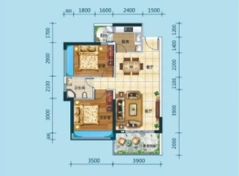 惠福家园2室2厅1厨1卫建面87.00㎡