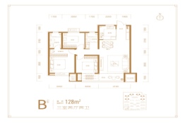 中鼎·麒麟华府3室2厅1厨2卫建面128.00㎡