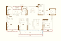 九巨龙龙城常青府4室2厅1厨2卫建面154.00㎡