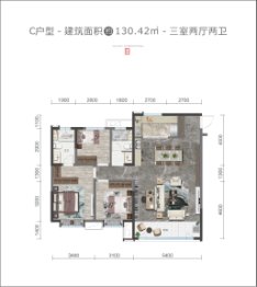 银河国际·锦绣天成3室2厅1厨2卫建面130.42㎡