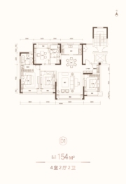 远创·文玺4室2厅1厨2卫建面154.00㎡