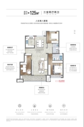 中南·紫云集3室2厅1厨2卫建面125.00㎡