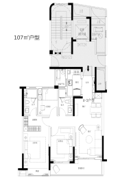 绿城锦玉园3室2厅1厨2卫建面107.00㎡