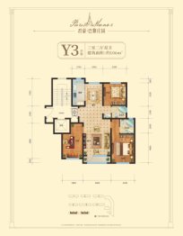 君豪巴黎庄园3室2厅1厨2卫建面106.00㎡