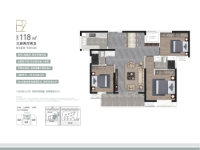 建面约118平米户型