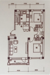 富贵园翡翠佳苑2室2厅1厨1卫建面93.00㎡