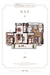 碧桂园通银鼓楼印4室2厅1厨2卫建面145.00㎡