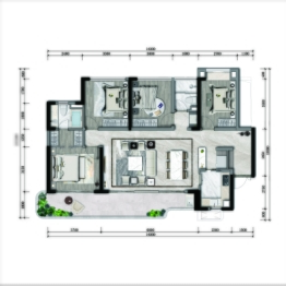 国宾上林栖4室2厅2卫建面150.00㎡