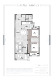 融信海月凤仪2室2厅1厨1卫建面76.00㎡