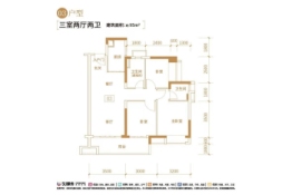 保利爱乐小镇3室2厅1厨2卫建面95.00㎡