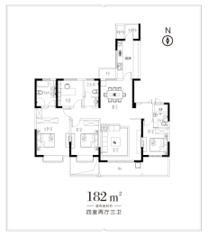 鼎云·贝沙湾4室2厅1厨3卫建面182.00㎡