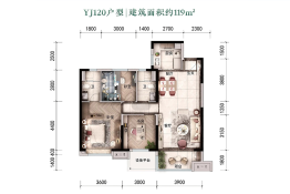 兰州碧桂园三期文璟城3室2厅1厨2卫建面119.00㎡