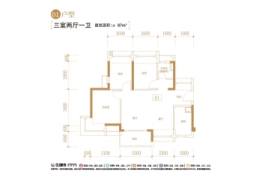 保利爱乐小镇3室2厅1厨1卫建面87.00㎡