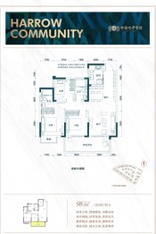 中海哈罗学府3室2厅1厨2卫建面98.00㎡