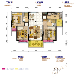 常宁碧桂园3室2厅1厨2卫建面120.00㎡