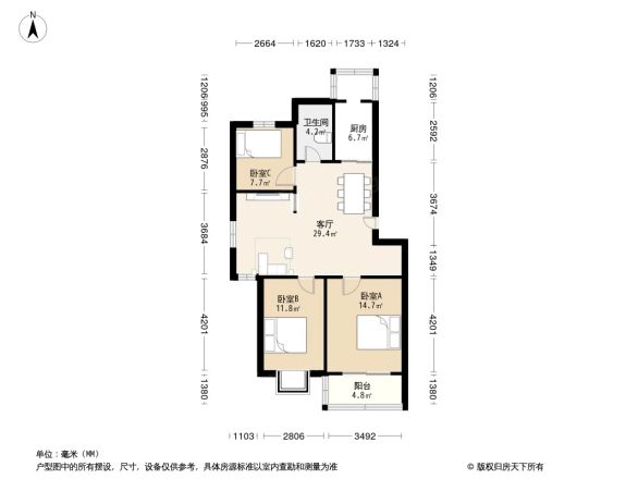 天晴花园户型图