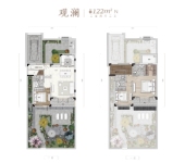 建面约122平户型