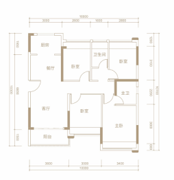 龙光龙湖·双龙天著4室2厅1厨2卫建面110.00㎡