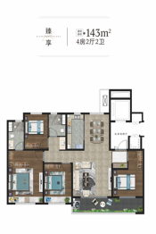 招商·滨河府4室2厅1厨2卫建面143.00㎡