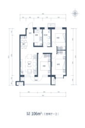 隆基泰和·紫樾宸府3室2厅1卫建面106.00㎡